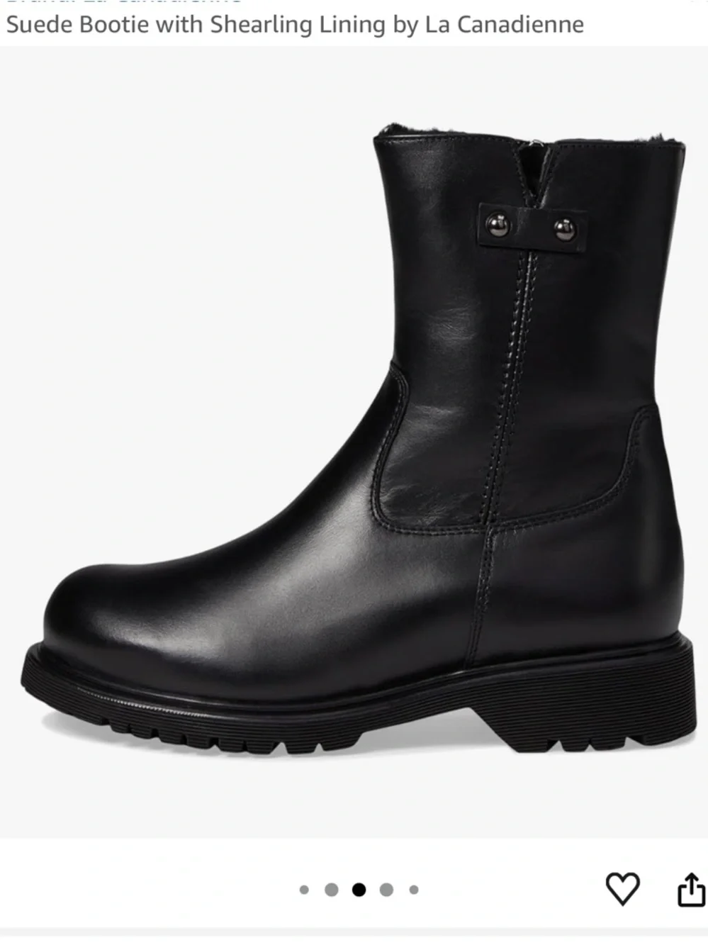 La CANADIENNE Black leather boots with black shearling lining - Picture 4 of 8